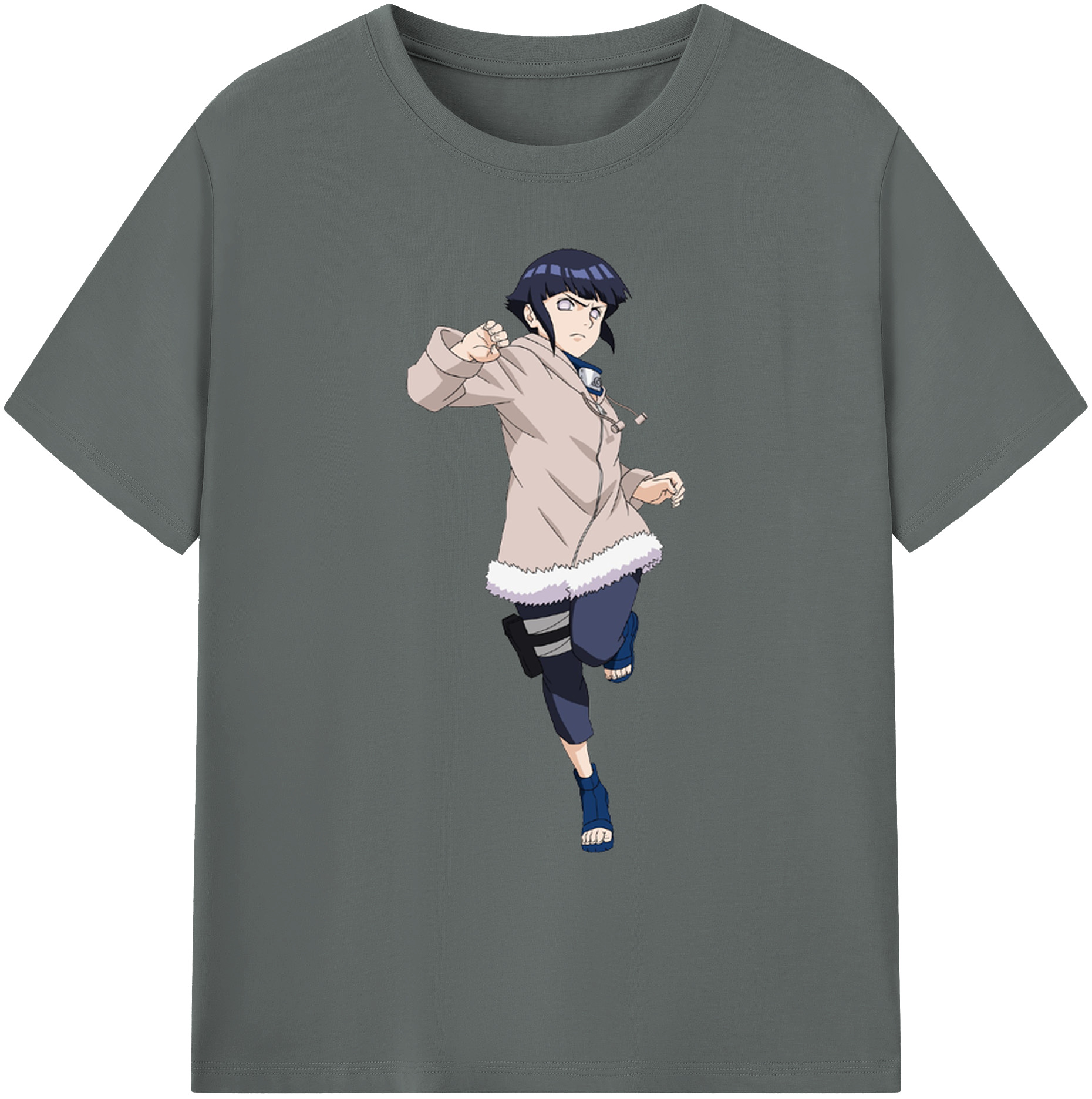 （画像用） NARUTO -ナルト- 日向ヒナタ Hyūga Hinata 綿100％ メンズ半袖Tシャツ｜肌触りやわらか＆通気性
